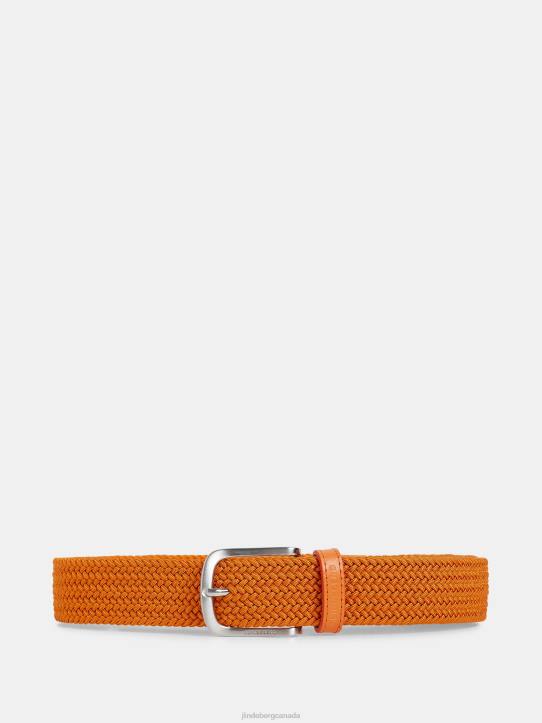 Bernhard Elastic Belt Russet Orange Men J.Lindeberg Accessory 66XF854 - Image 1