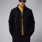 Big Bridge Reversible Overshirt Black Men J.Lindeberg Clothing 66XF2427