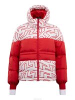 Block Print Down Jacket Bridge Swirl White Women J.Lindeberg Clothing 66XF2026 - Image 5