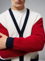 Blocked Cardigan Barbados Cherry Men J.Lindeberg Clothing 66XF2348 - Image 3