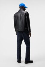 Boris Biker Jacket Black Men J.Lindeberg Clothing 66XF931