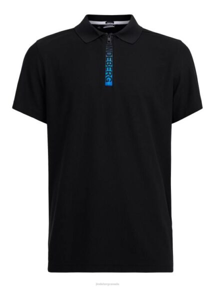 Brayden Golf Polo Black Men J.Lindeberg Clothing 66XF2101