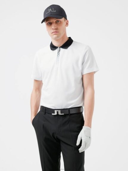 Brayden Golf Polo White Men J.Lindeberg Clothing 66XF2100