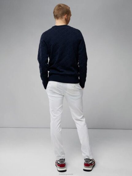 Bridge Monogram Sweater Navy Men J.Lindeberg Clothing 66XF2344