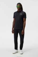 Bridge Polo Black Men J.Lindeberg Clothing 66XF54 - Image 2