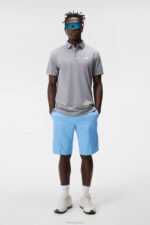 Bridge Polo Grey Melange Men J.Lindeberg Clothing 66XF53 - Image 2