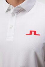 Bridge Polo White Men J.Lindeberg Clothing 66XF51 - Image 4