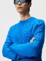 Bridge Swirl Knitted Sweater Lapis Bridge Swirl Men J.Lindeberg Clothing 66XF577 - Image 4