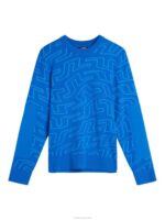 Bridge Swirl Knitted Sweater Lapis Bridge Swirl Men J.Lindeberg Clothing 66XF577 - Image 5