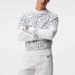Bridge Swirl Knitted Sweater White Bridge Swirl Men J.Lindeberg Clothing 66XF578