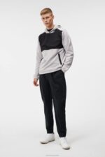 Brush Hoodie Grey Melange Men J.Lindeberg Clothing 66XF515 - Image 2