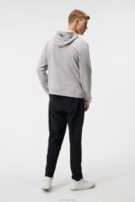 Brush Hoodie Grey Melange Men J.Lindeberg Clothing 66XF515