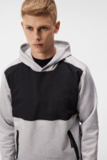 Brush Hoodie Grey Melange Men J.Lindeberg Clothing 66XF515 - Image 3