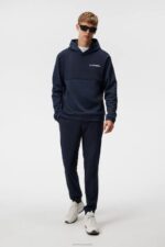 Brush Hoodie Navy Melange Men J.Lindeberg Clothing 66XF516 - Image 2