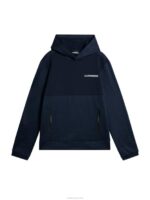 Brush Hoodie Navy Melange Men J.Lindeberg Clothing 66XF516 - Image 5
