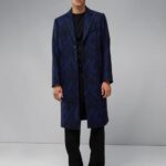 Burke Geo Coat Navy Men J.Lindeberg Clothing 66XF2405