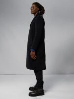 Burke Wool Cashmere Coat Black Men J.Lindeberg Clothing 66XF2400 - Image 3