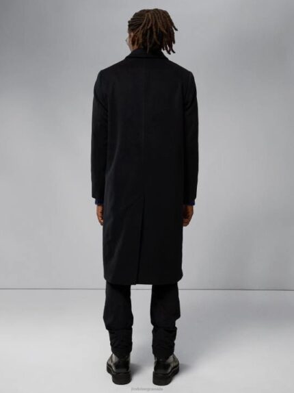 Burke Wool Cashmere Coat Black Men J.Lindeberg Clothing 66XF2400