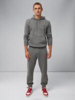 Cal Sweat Hoodie Mid Grey Melange Men J.Lindeberg Clothing 66XF1087 - Image 2
