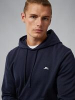 Cal Sweat Hoodie Navy Men J.Lindeberg Clothing 66XF1088 - Image 3
