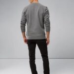 Cal Sweatshirt Mid Grey Melange Men J.Lindeberg Clothing 66XF1091