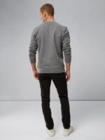 Cal Sweatshirt Mid Grey Melange Men J.Lindeberg Clothing 66XF1091