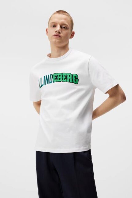 Camilo Graphic T-shirt White Men J.Lindeberg Clothing 66XF968