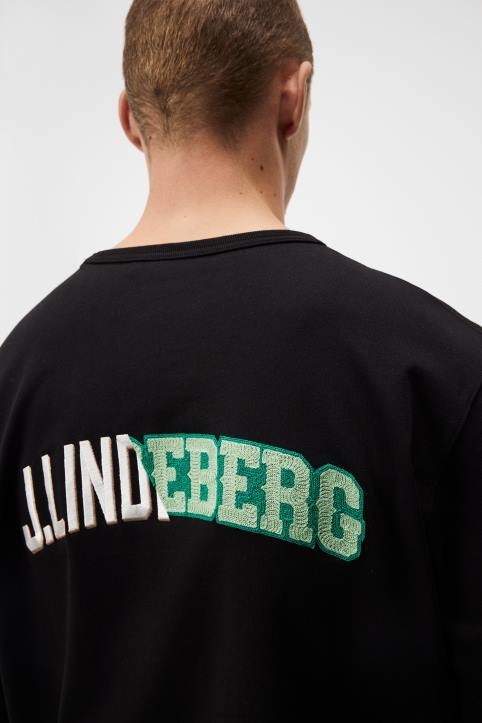 Camilo Long Sleeve Graphic T-shirt Black Men J.Lindeberg Clothing 66XF966 - Image 4