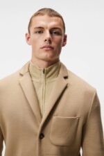 Carlton Bonded Cardigan Blazer Tiger Brown Men J.Lindeberg Clothing 66XF1214 - Image 3