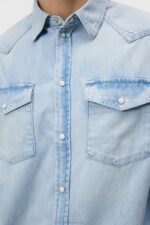 Carson Denim Shirt Light Blue Men J.Lindeberg Clothing 66XF1190 - Image 4