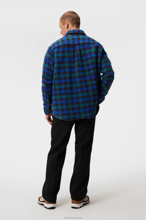 Carter Check Overshirt Surf the Web Men J.Lindeberg Clothing 66XF1158 - Image 1