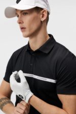 Chad Slim Polo Black Men J.Lindeberg Clothing 66XF209