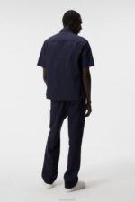 Chainy Nylon Zip Shirt Navy Men J.Lindeberg Clothing 66XF1167 - Image 2