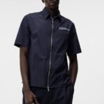 Chainy Nylon Zip Shirt Navy Men J.Lindeberg Clothing 66XF1167