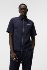 Chainy Nylon Zip Shirt Navy Men J.Lindeberg Clothing 66XF1167