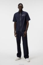 Chainy Nylon Zip Shirt Navy Men J.Lindeberg Clothing 66XF1167 - Image 3