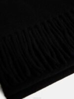 Champ Solid Wool Scarf Black Men J.Lindeberg Accessory 66XF1235 - Image 2