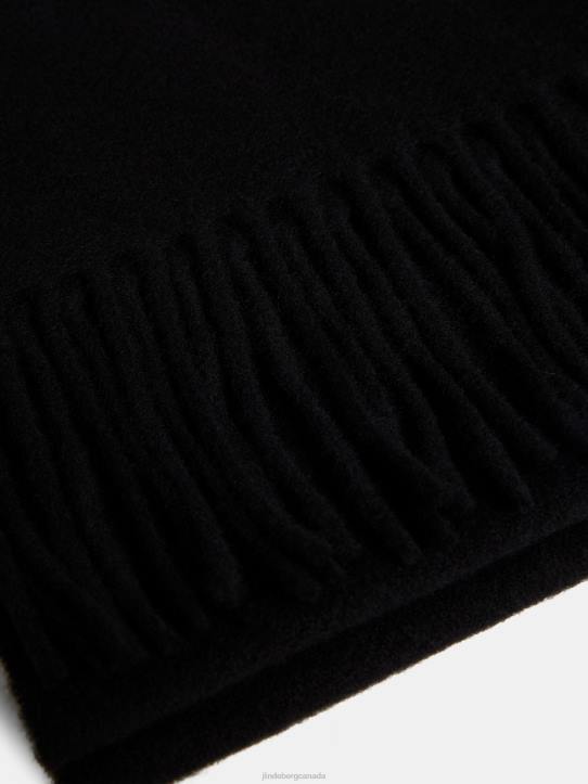 Champ Solid Wool Scarf Black Men J.Lindeberg Accessory 66XF1235 - Image 2