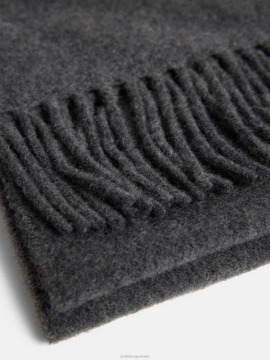 Champ Solid Wool Scarf Mid Grey Melange Men J.Lindeberg Accessory 66XF1236 - Image 2