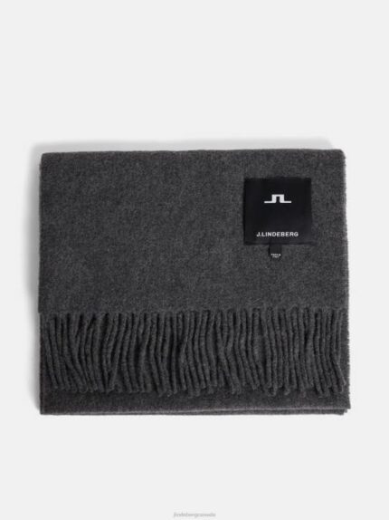 Champ Solid Wool Scarf Mid Grey Melange Men J.Lindeberg Accessory 66XF1236