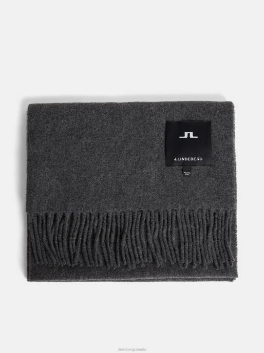 Champ Solid Wool Scarf Mid Grey Melange Men J.Lindeberg Accessory 66XF1236 - Image 1
