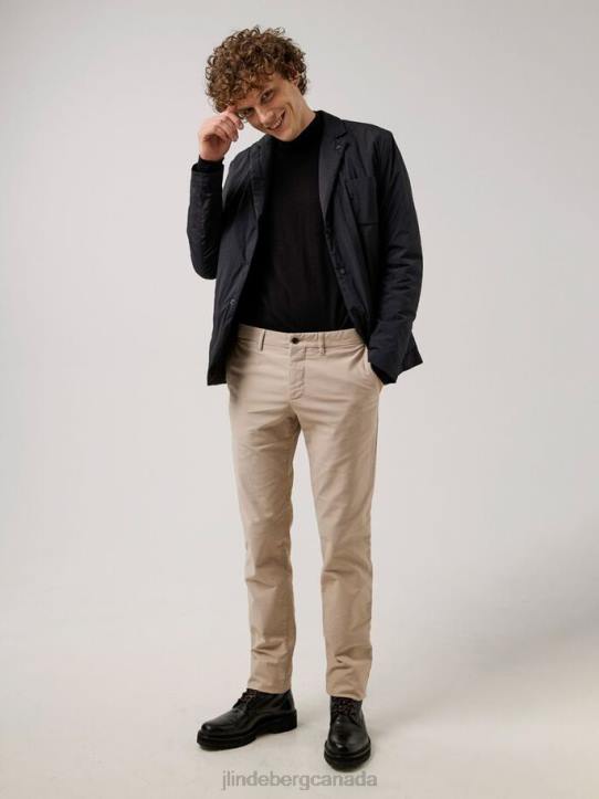 Chaze Stretch Cotton Pants Oyster Brown Men J.Lindeberg Clothing 66XF2255 - Image 2