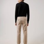 Chaze Stretch Cotton Pants Oyster Brown Men J.Lindeberg Clothing 66XF2255