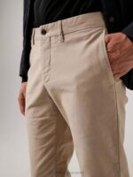 Chaze Stretch Cotton Pants Oyster Brown Men J.Lindeberg Clothing 66XF2255 - Image 3