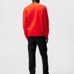 Chip Crew Neck Sweatshirt Fiery Red Men J.Lindeberg Clothing 66XF1072