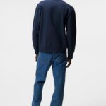 Chip Crew Neck Sweatshirt Navy Men J.Lindeberg Clothing 66XF1070