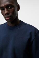 Chip Crew Neck Sweatshirt Navy Men J.Lindeberg Clothing 66XF1070 - Image 3