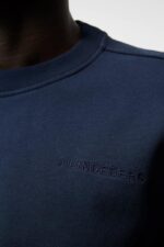 Chip Crew Neck Sweatshirt Navy Men J.Lindeberg Clothing 66XF1070 - Image 4