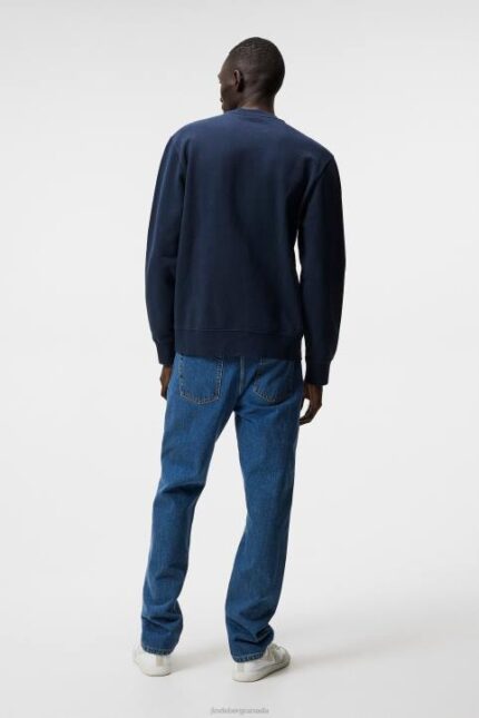 Chip Crew Neck Sweatshirt Navy Men J.Lindeberg Clothing 66XF1070
