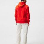 Chip Hoodie Fiery Red Men J.Lindeberg Clothing 66XF1078